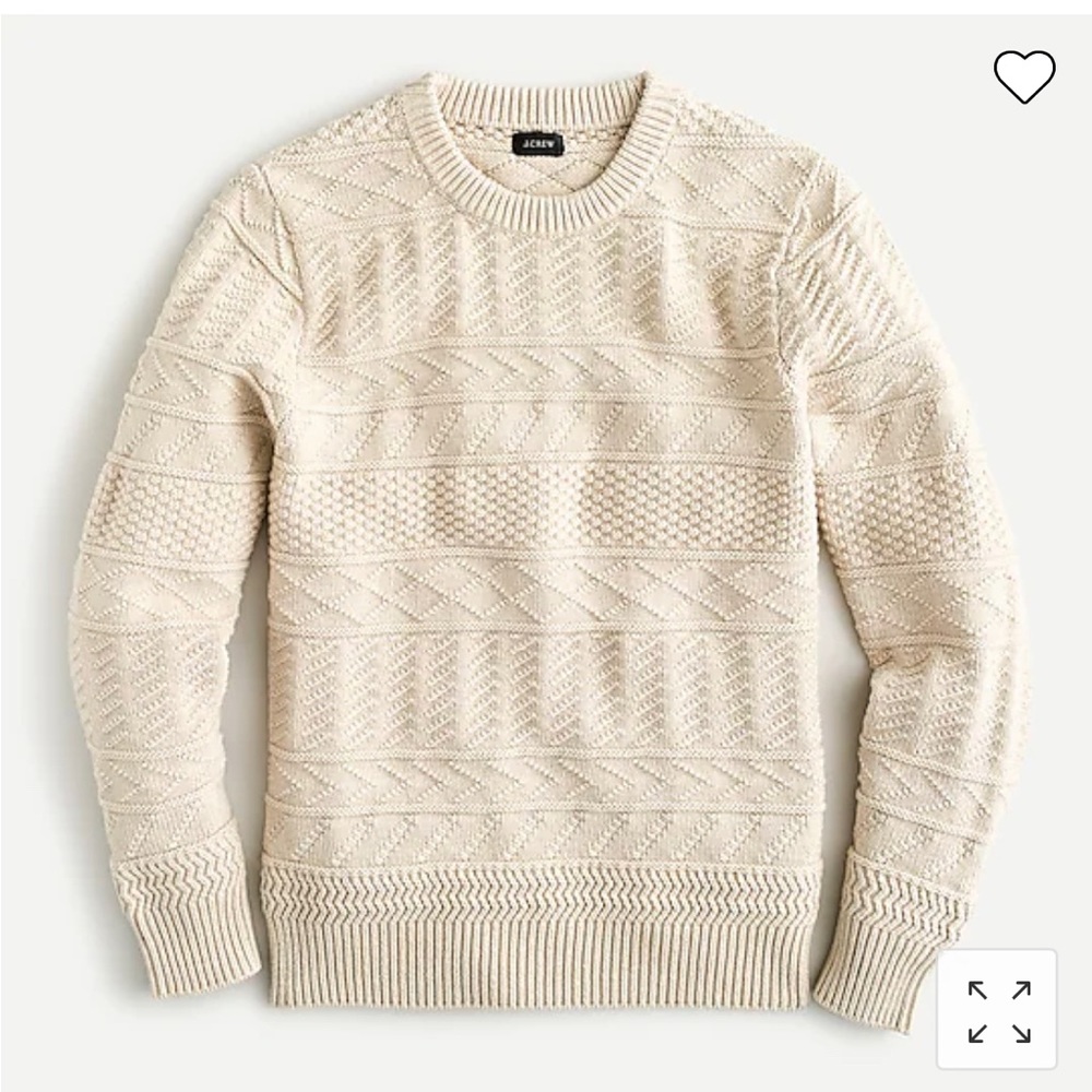 Cotton sweater in combination guernsey stitch in S